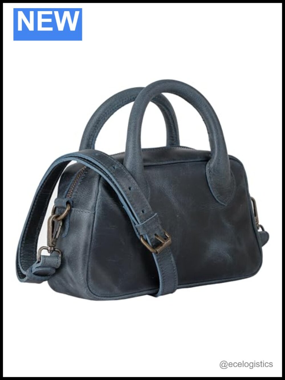 Mini Leather Crossbody Bag with Top Handle and Adjustable Strap